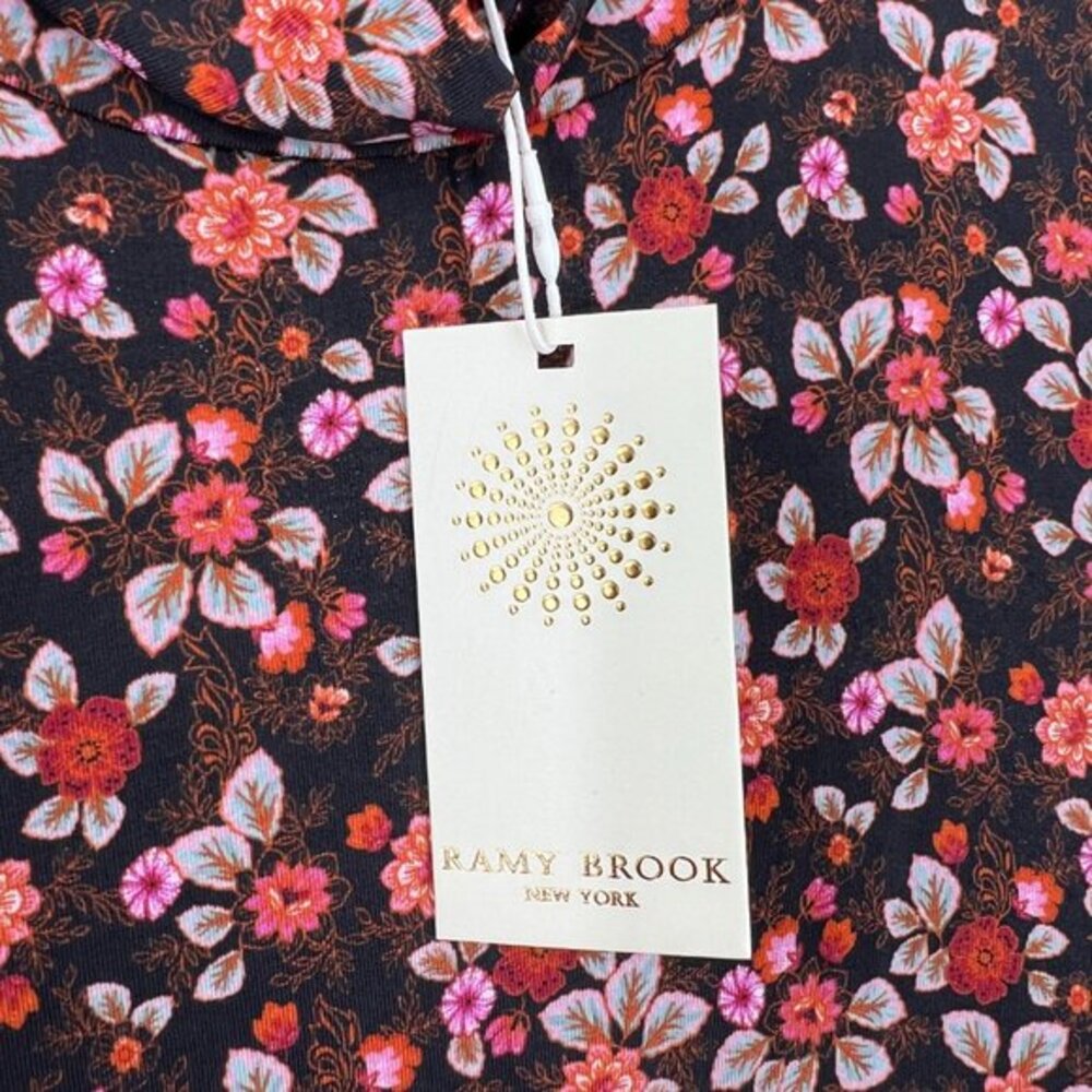 NEW Ramy Brook Floral Heidi Dress bodycon sheath midi grunge retro high‎ neck XL - Picture 6 of 16